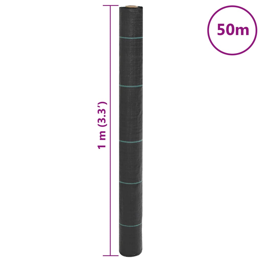 Membrană antiburuieni, negru, 1x50 m, PP