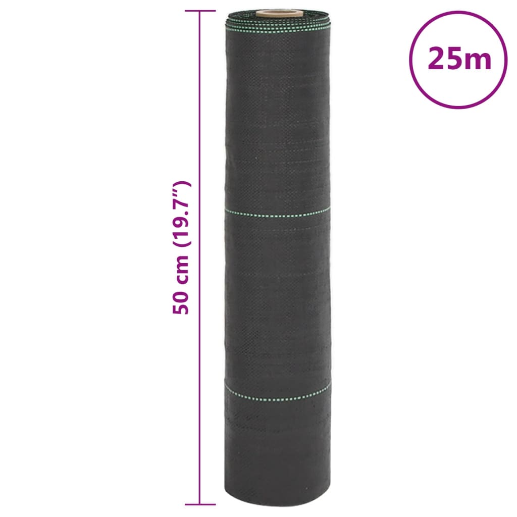 Membrană antiburuieni, negru, 0,5x25 m, PP