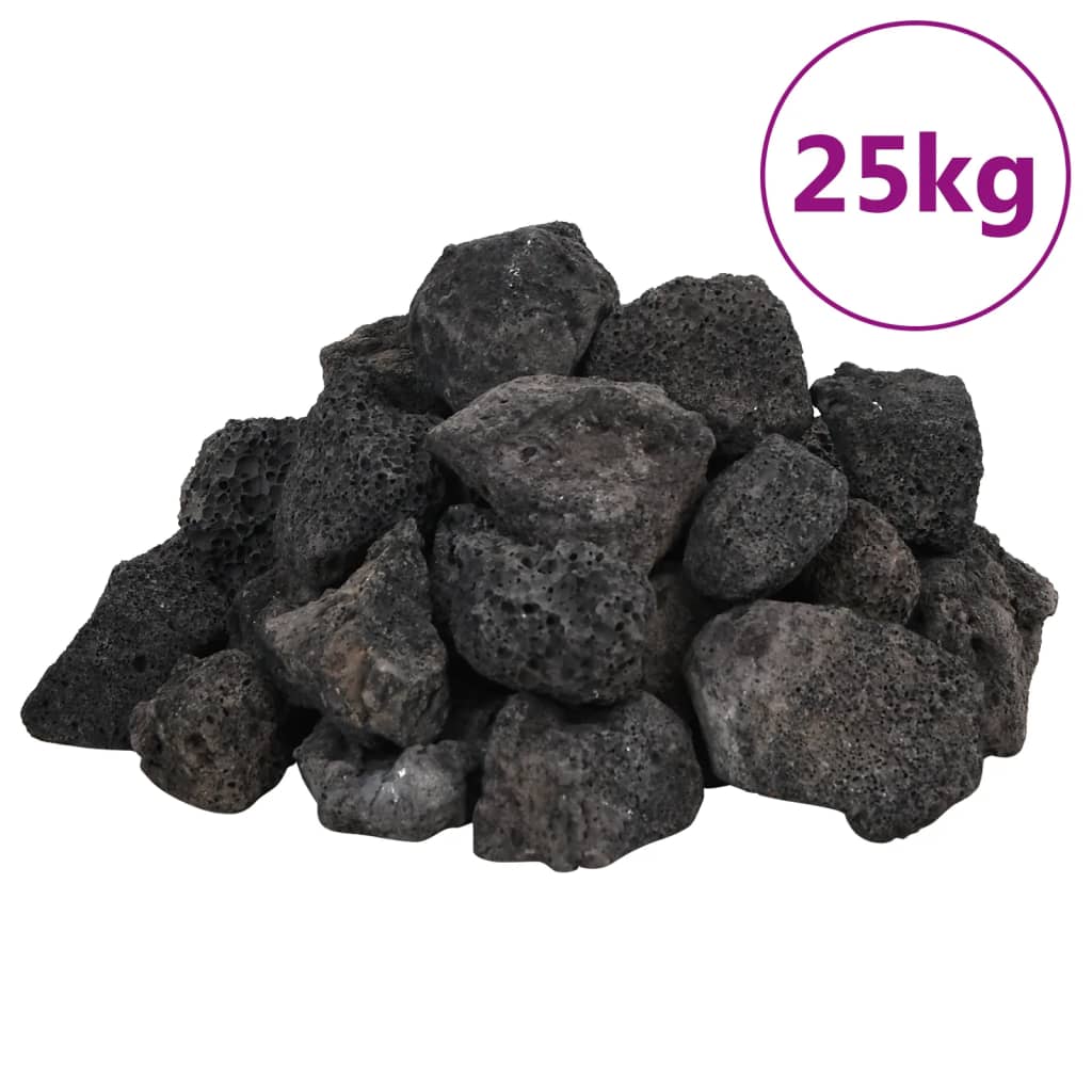 Roci vulcanice, 25 kg, negru, 3-5 cm