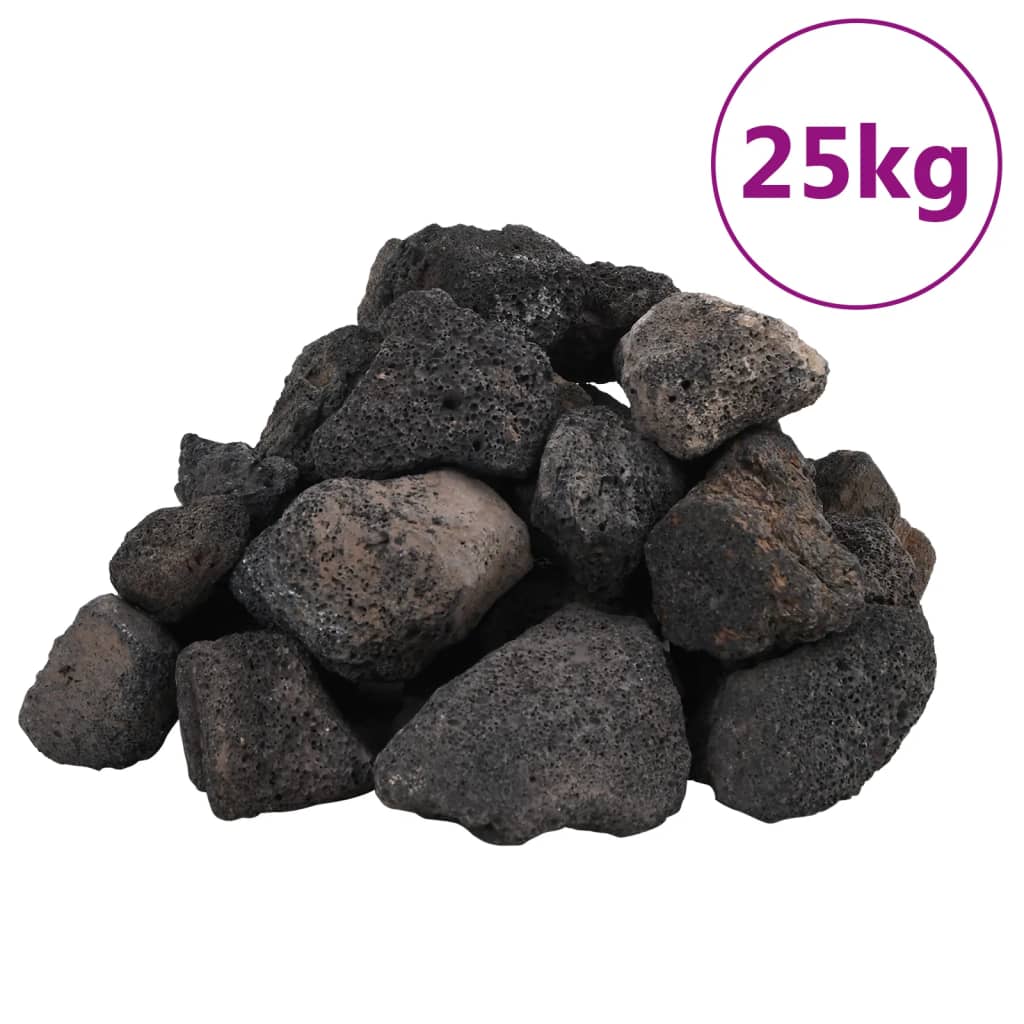 Roci vulcanice, 25 kg, negru, 5-8 cm