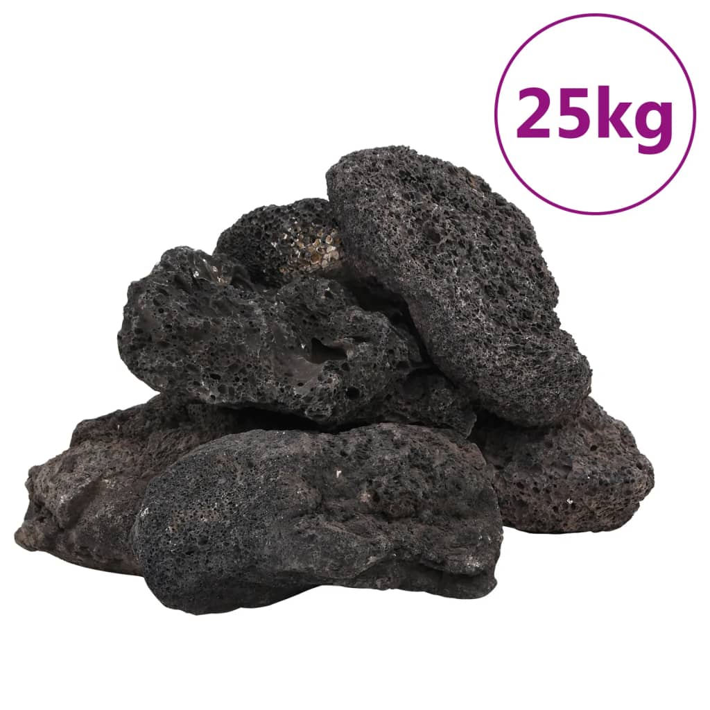 Roci vulcanice, 25 kg, negru, 10-30 cm