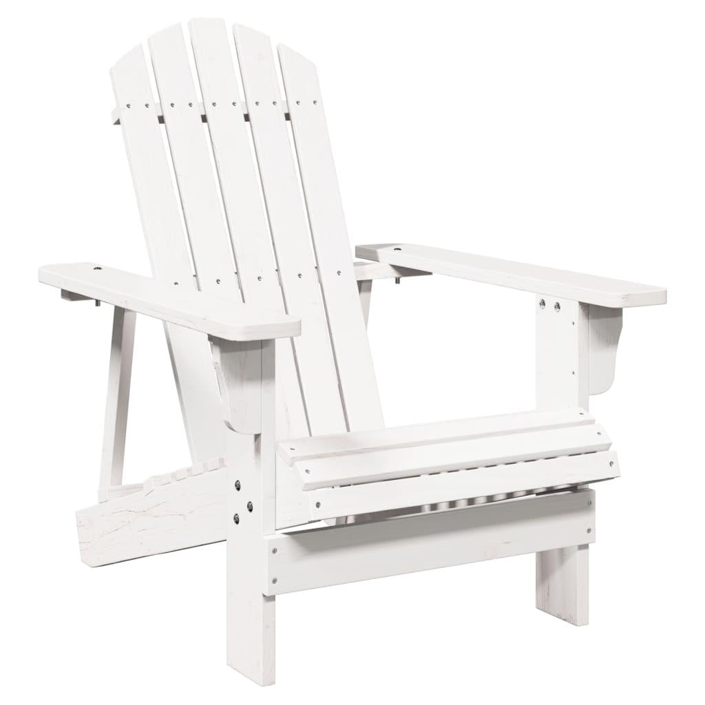 Scaun Adirondack, alb, 69x85x90,5 cm, lemn masiv de brad