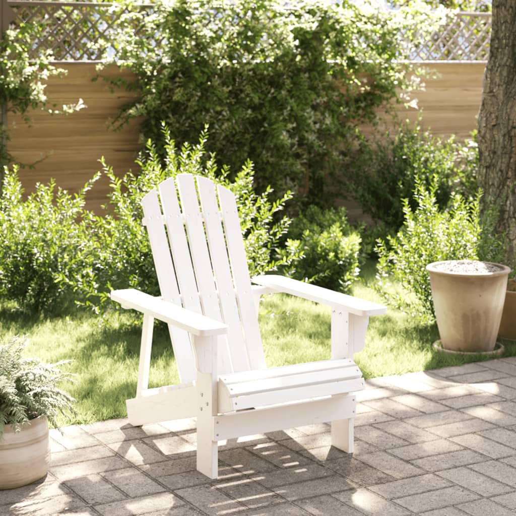 Scaun Adirondack, alb, 69x85x90,5 cm, lemn masiv de brad