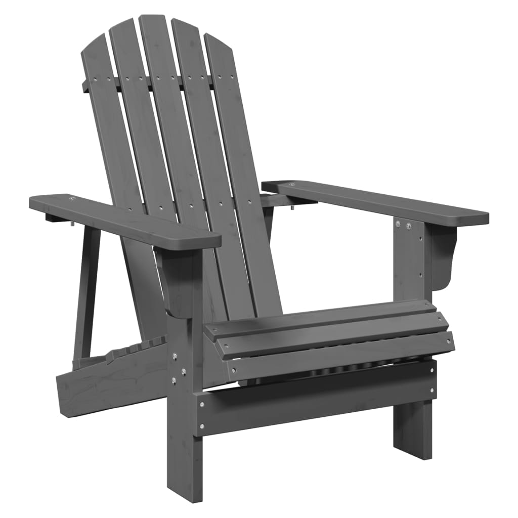 Scaun Adirondack, gri, 69x85x90,5 cm, lemn masiv de brad