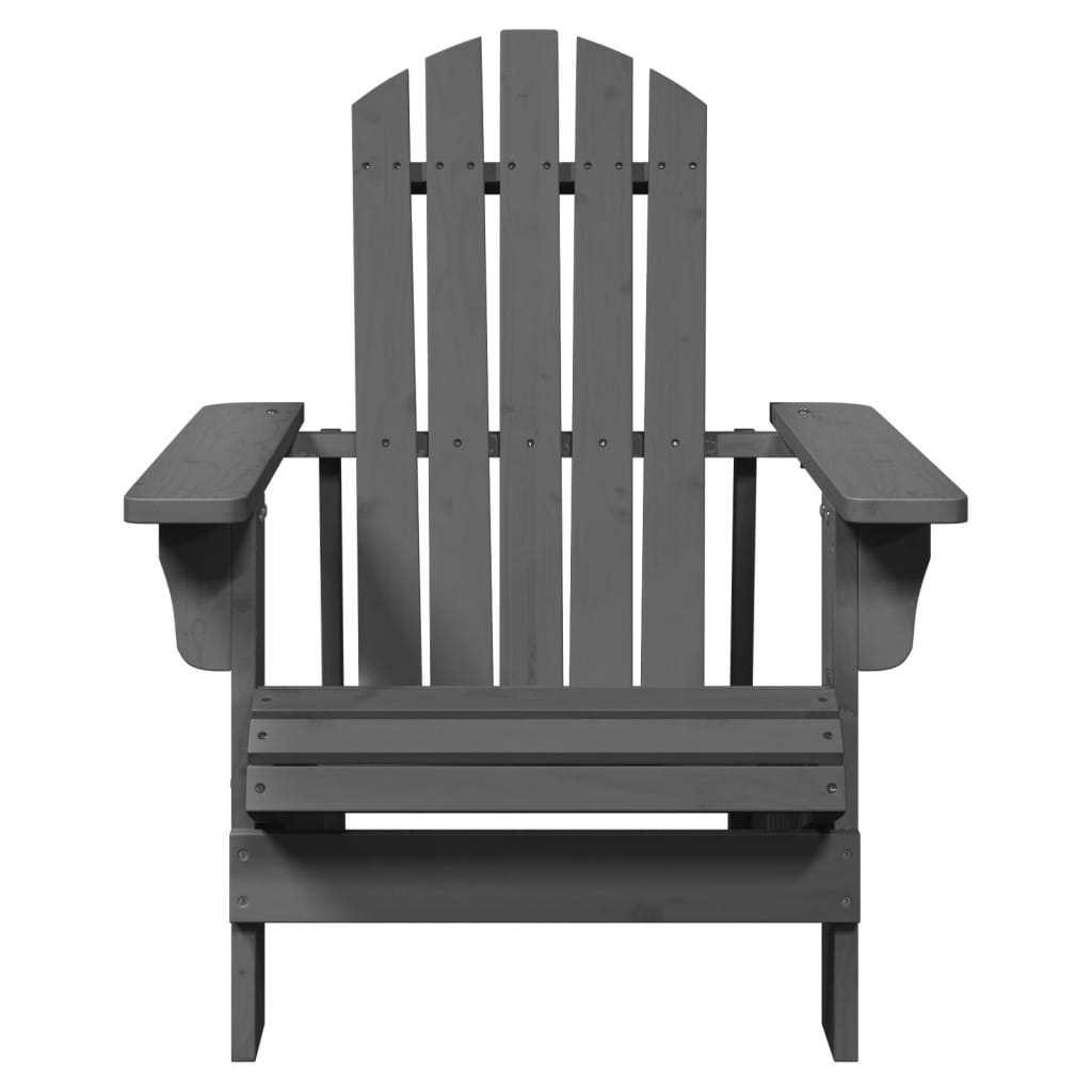 Scaun Adirondack, gri, 69x85x90,5 cm, lemn masiv de brad