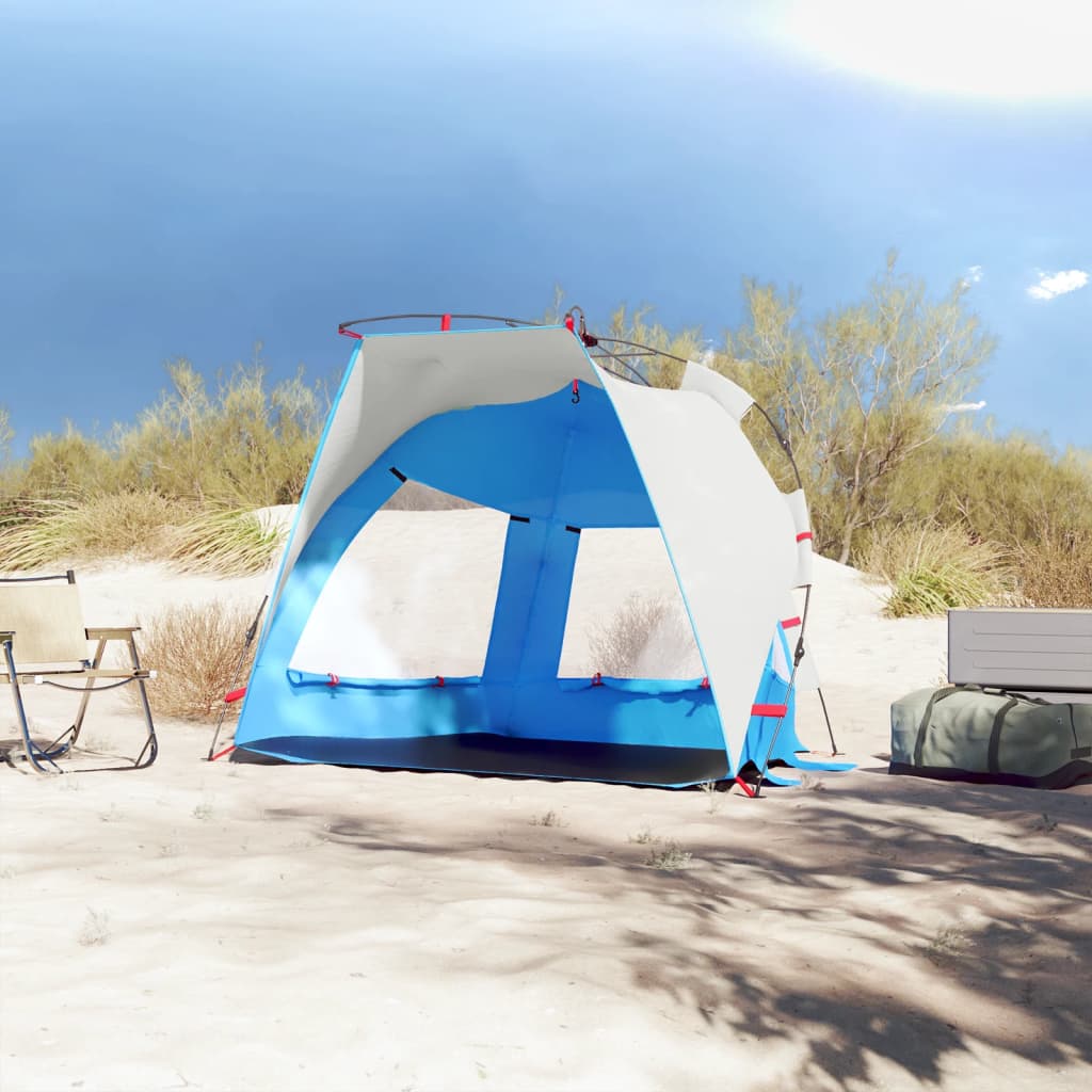 Cort camping 2 persoane albastru azur impermeabil setare rapidă