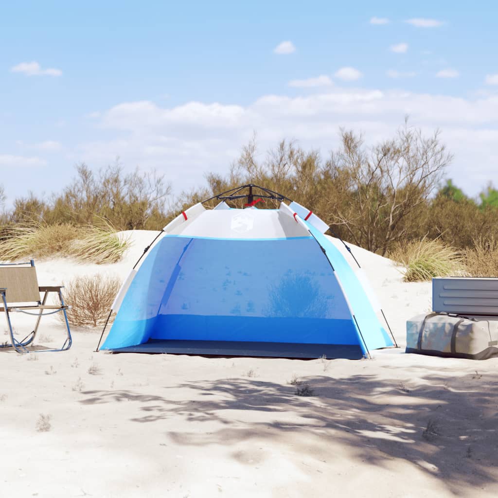 Cort camping 2 persoane albastru azur impermeabil setare rapidă