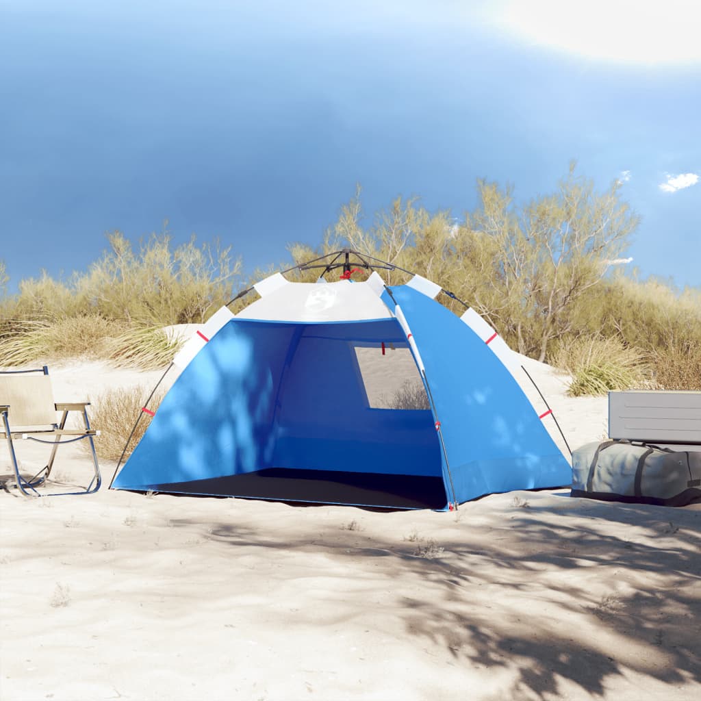 Cort camping 2 persoane albastru azur impermeabil setare rapidă