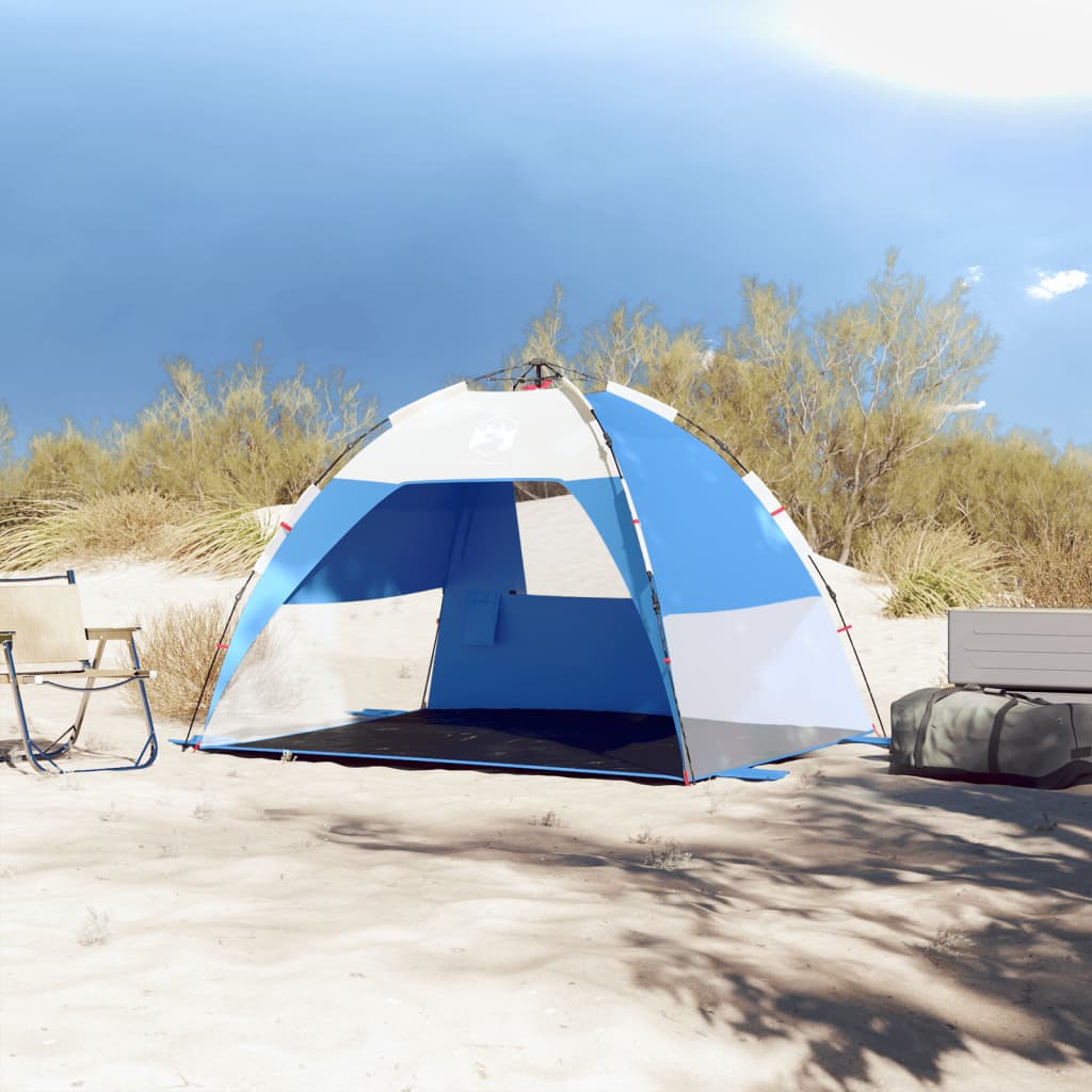 Cort camping 2 persoane albastru azur impermeabil setare rapidă