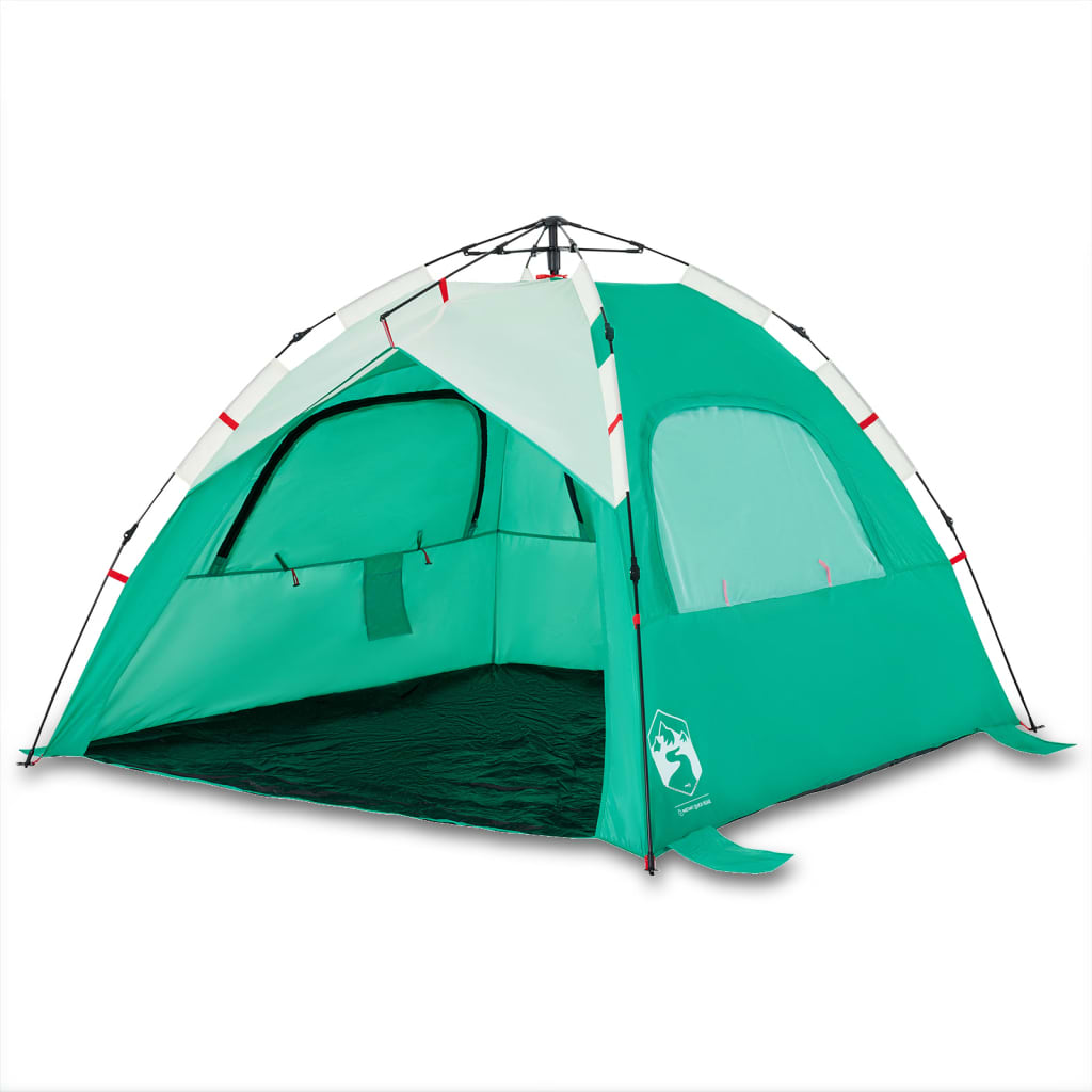 Cort camping 3 persoane verde marin impermeabil setare rapidă