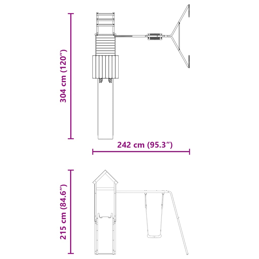 Set de joacă pentru exterior, lemn de pin impregnat