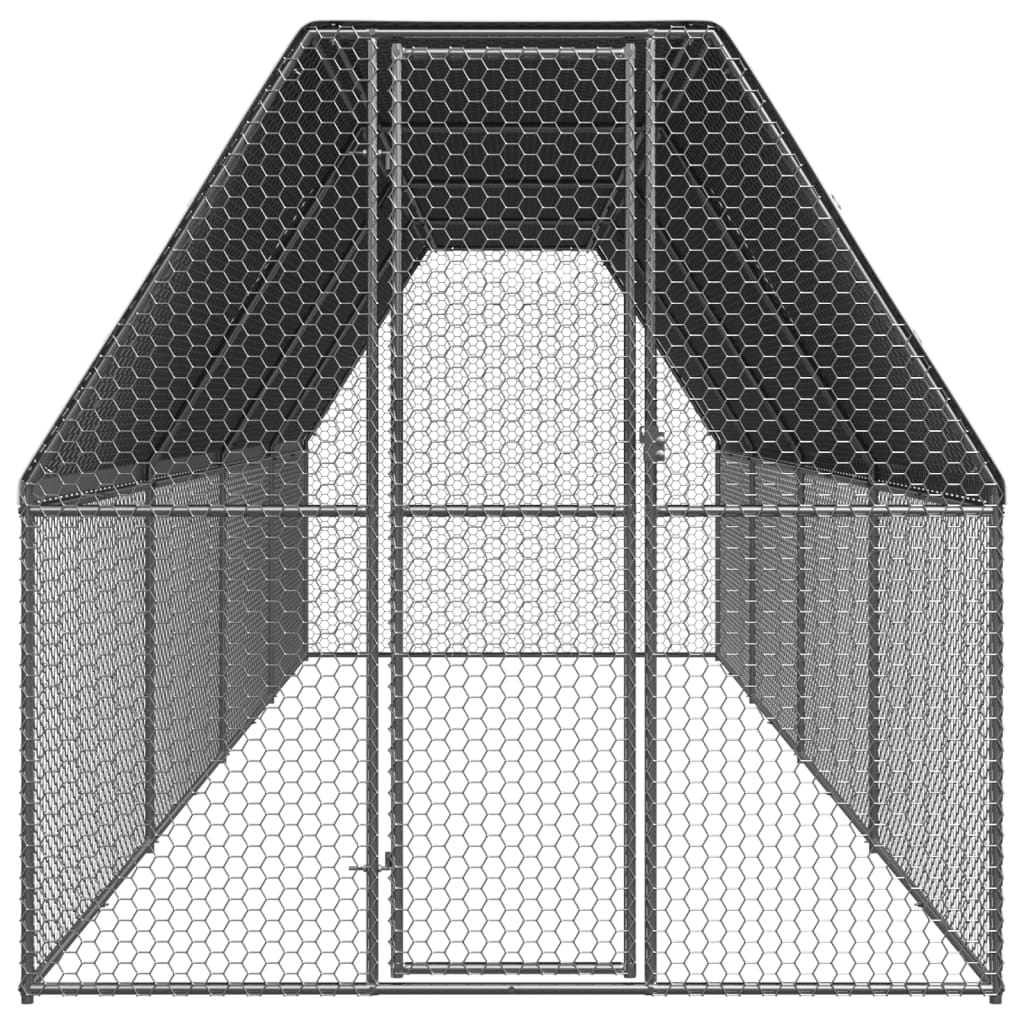 Coteț de păsări, 2x8x2 m, oțel galvanizat