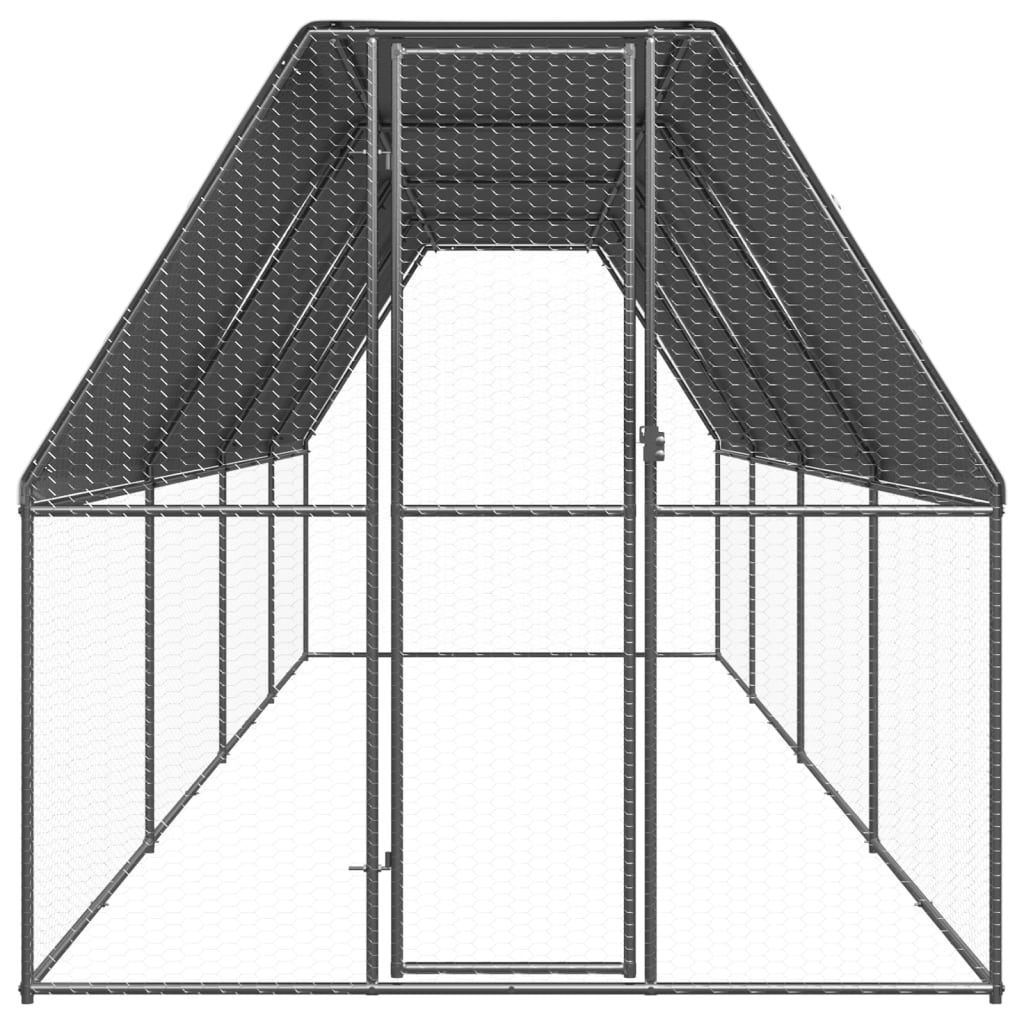 Coteț de păsări, 2x8x2 m, oțel galvanizat