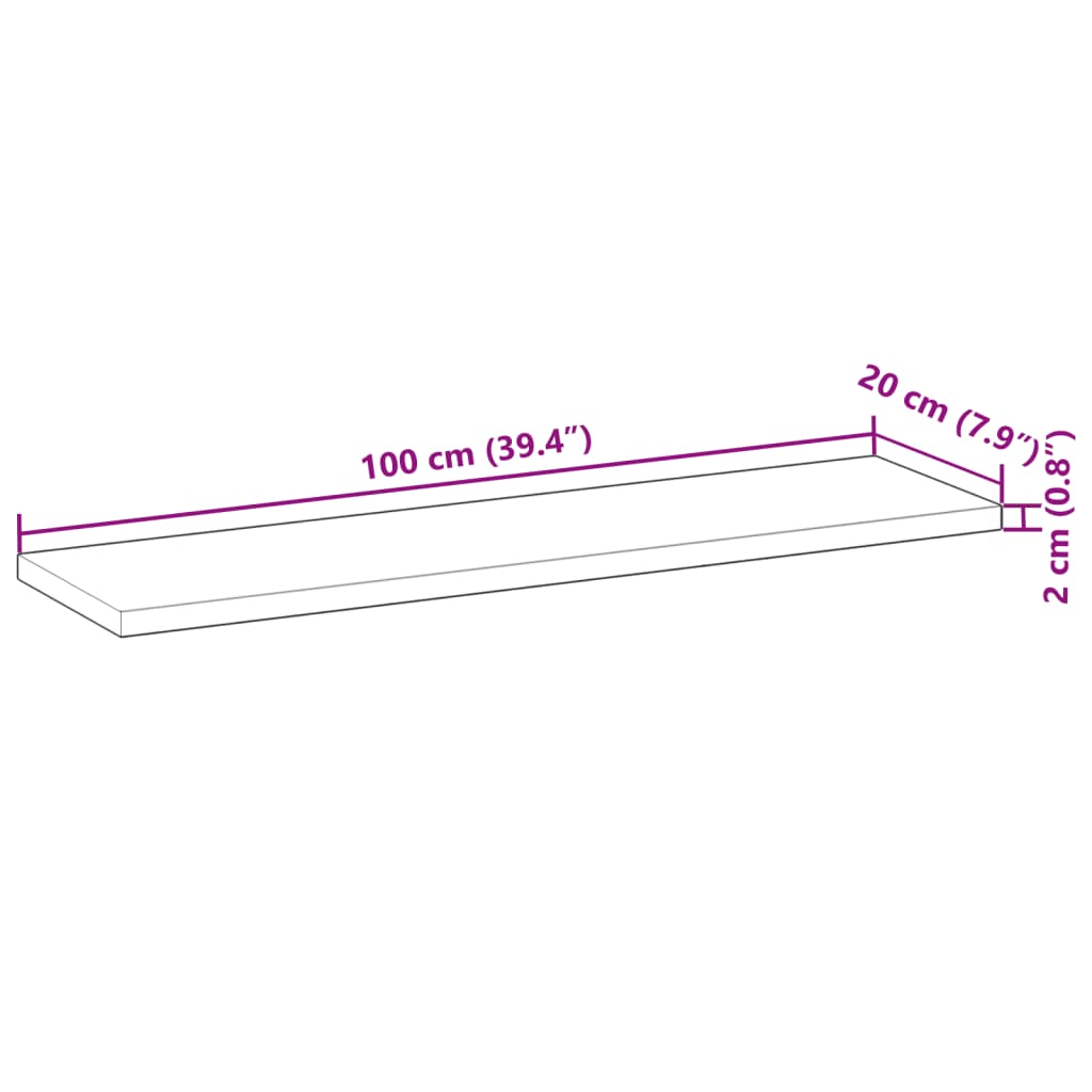 Raft plutitor, 100x20x2 cm, lemn masiv de acacia netratat