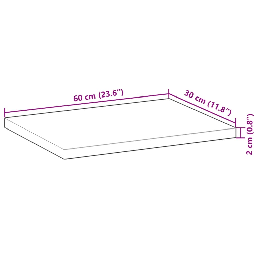 Raft suspendat, 60x30x2 cm, lemn masiv de acacia netratat