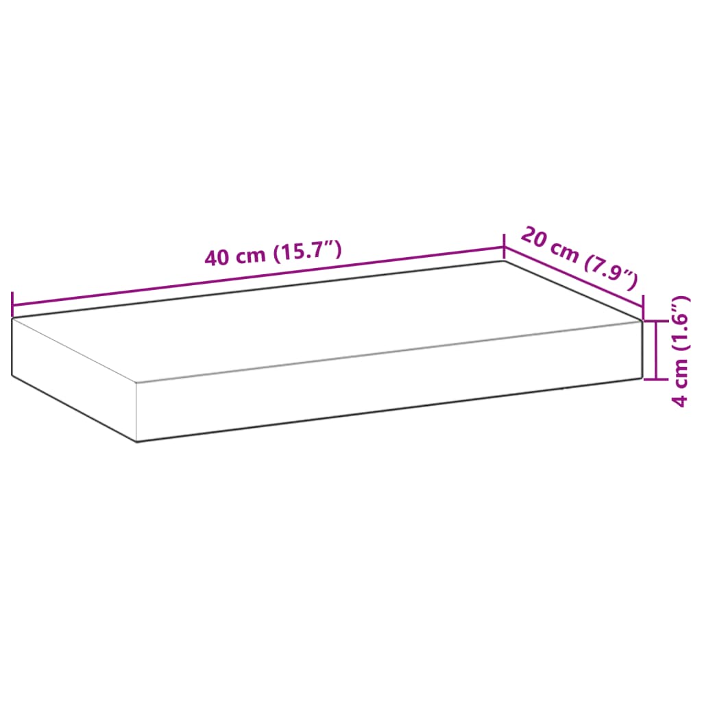 Raft plutitor, 40x20x4 cm, lemn masiv de acacia netratat