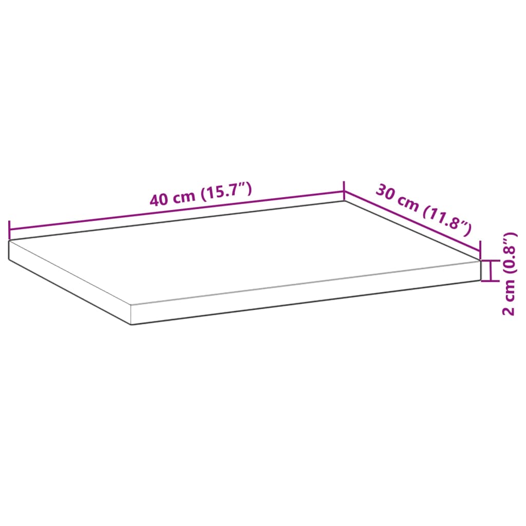 Rafturi suspendate 2 buc. 40x30x2 cm lemn masiv acacia netratat