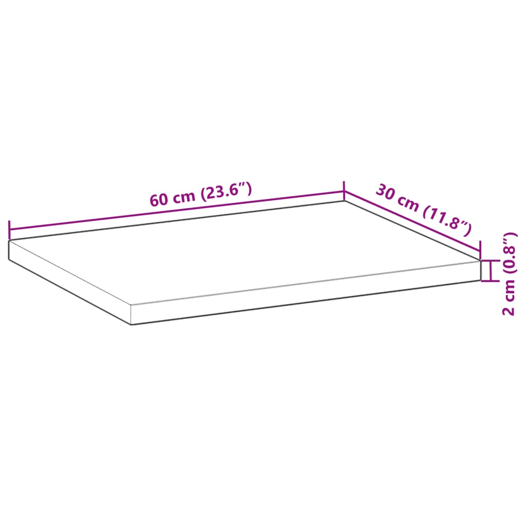 Rafturi suspendate 2 buc. 60x30x2 cm lemn masiv acacia netratat