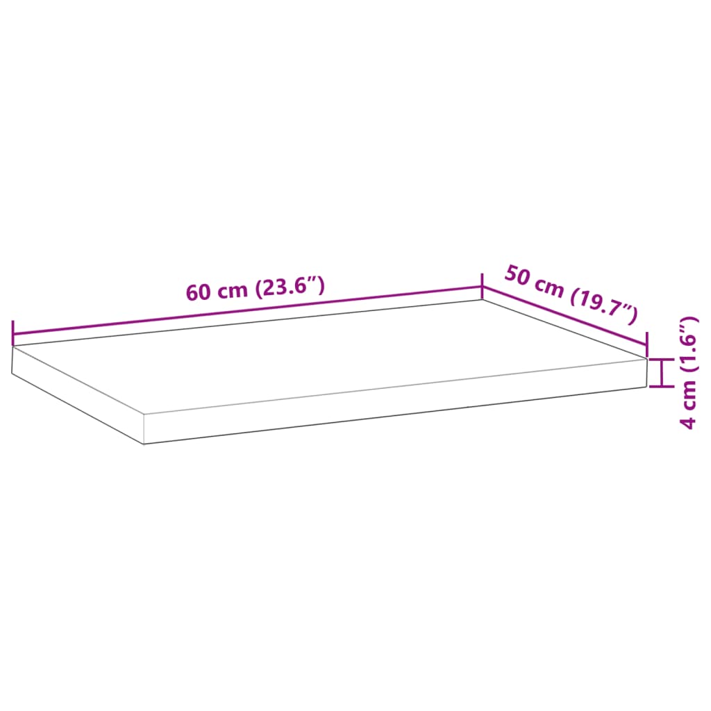 Blat de birou finisat cu ulei, 60x50x4 cm, lemn masiv acacia