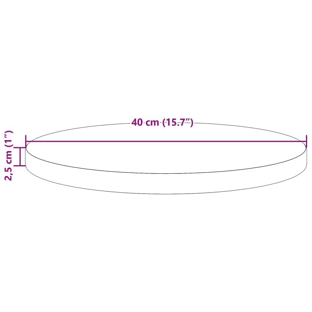 Blat de masă rotund, maro ceruit, Ø40x2,5 cm, lemn masiv de pin