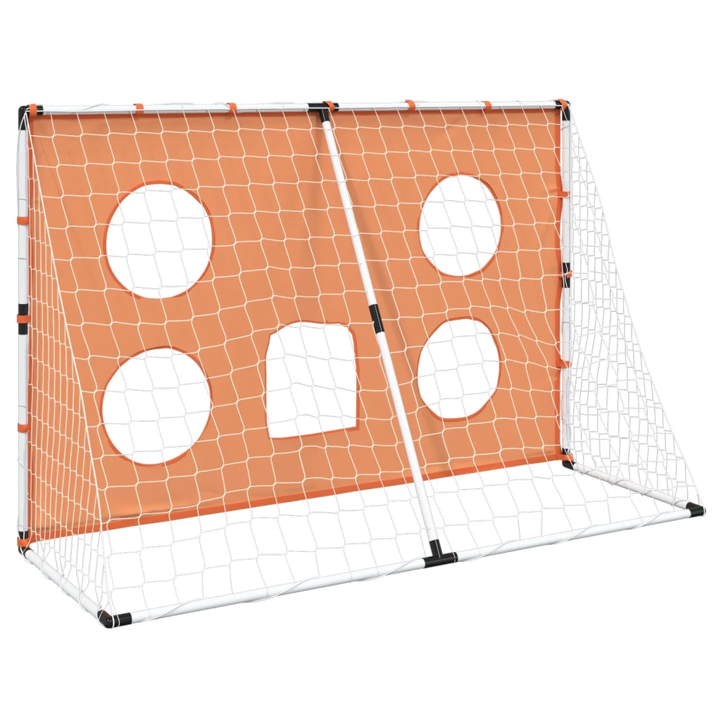 Poartă de fotbal de copii cu covoraș țintă/minge 182x62x118 cm