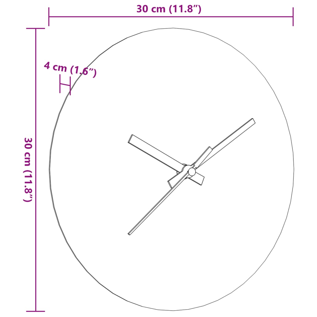 Ceas de perete cu scale luminoase și indicatori, maro, Ø30 cm