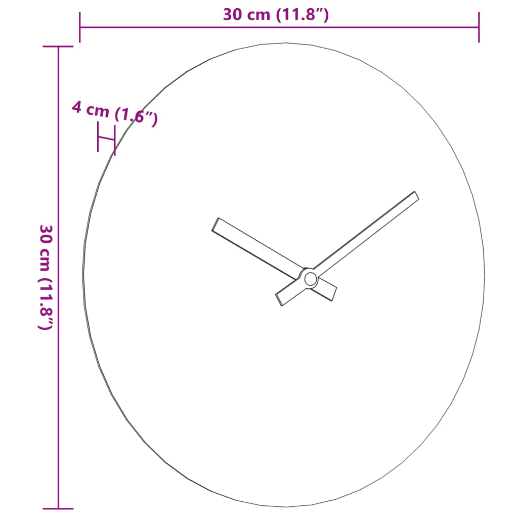 Ceas de perete galben și negru, Ø30 cm, lemn prelucrat