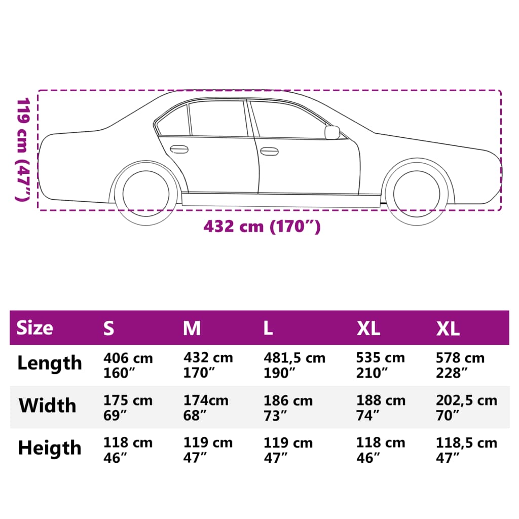 Husă auto de Sedan, protecție grindină, complet, gri/argintiu M