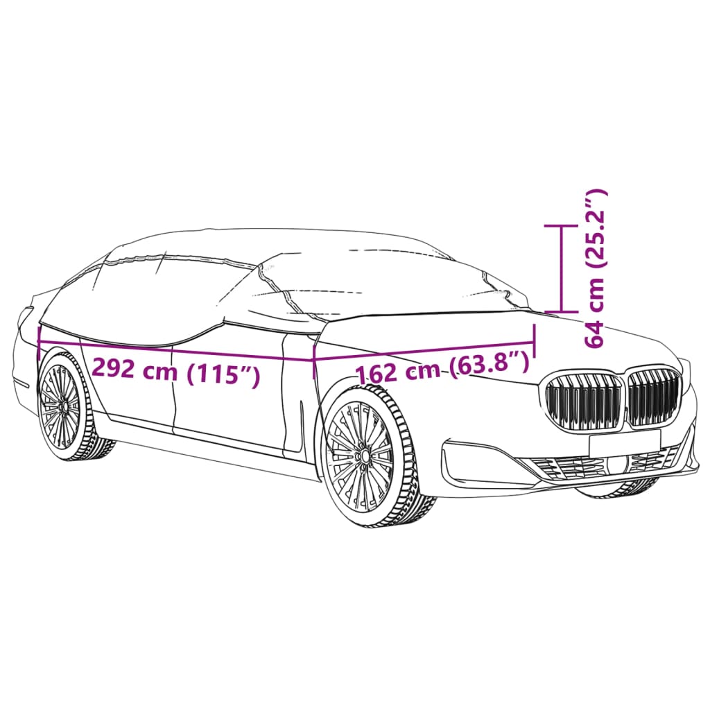 Husă auto parțială, cu cârlige, argintiu, L, PEVA