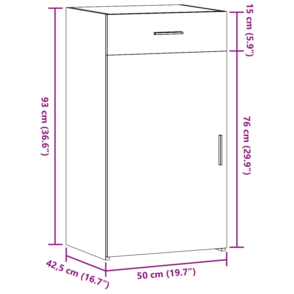 Dulap, stejar sonoma, 50x42,5x93 cm, lemn prelucrat