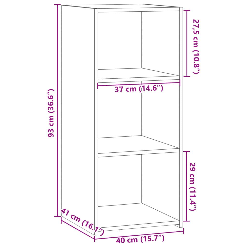 Dulap, negru, 40x41x93 cm, lemn prelucrat