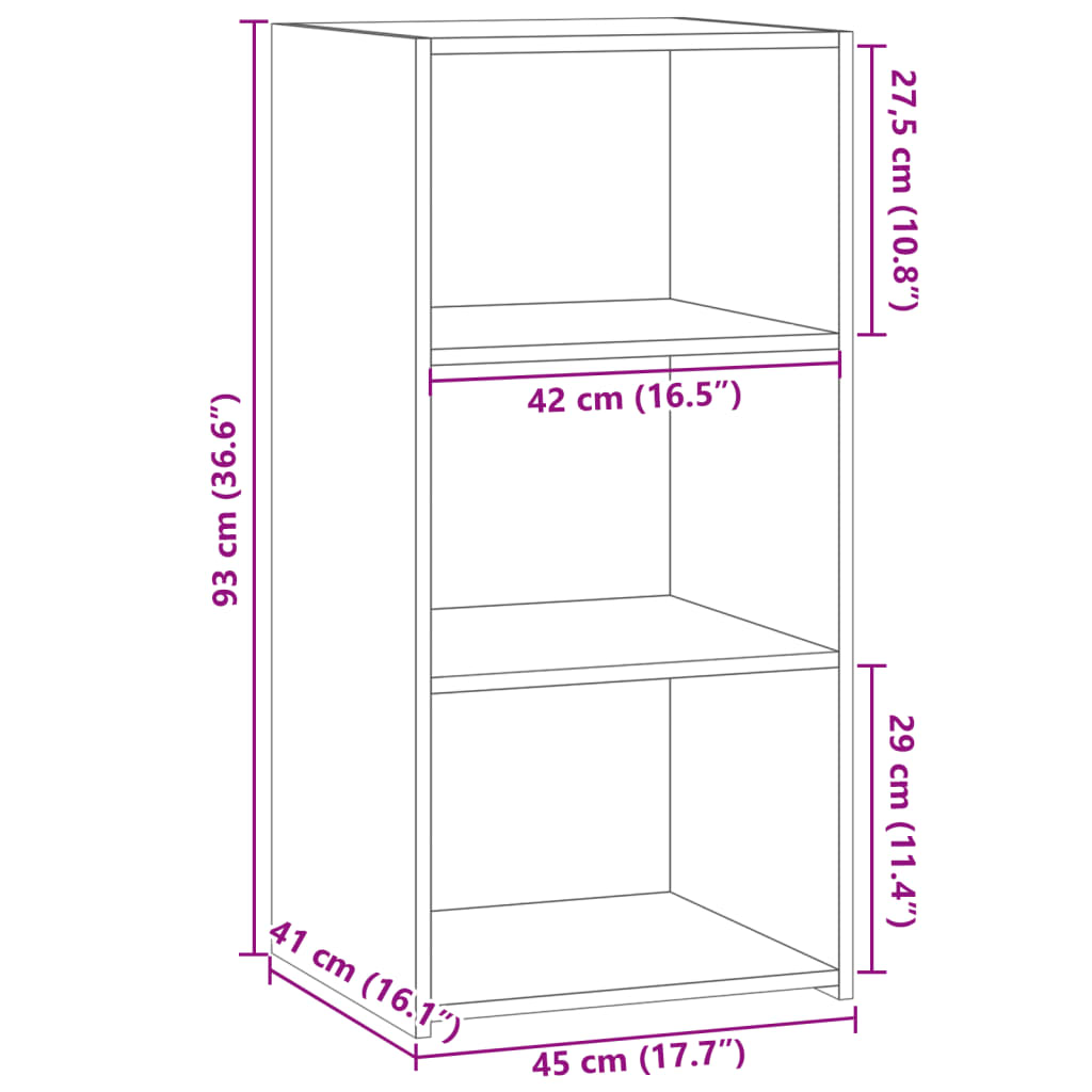 Dulap, stejar fumuriu, 45x41x93 cm, lemn prelucrat