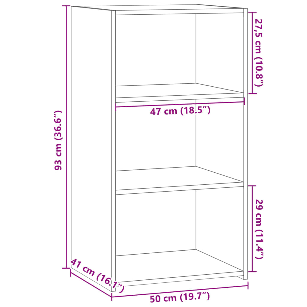 Dulap, sonoma gri, 50x41x93 cm, lemn prelucrat