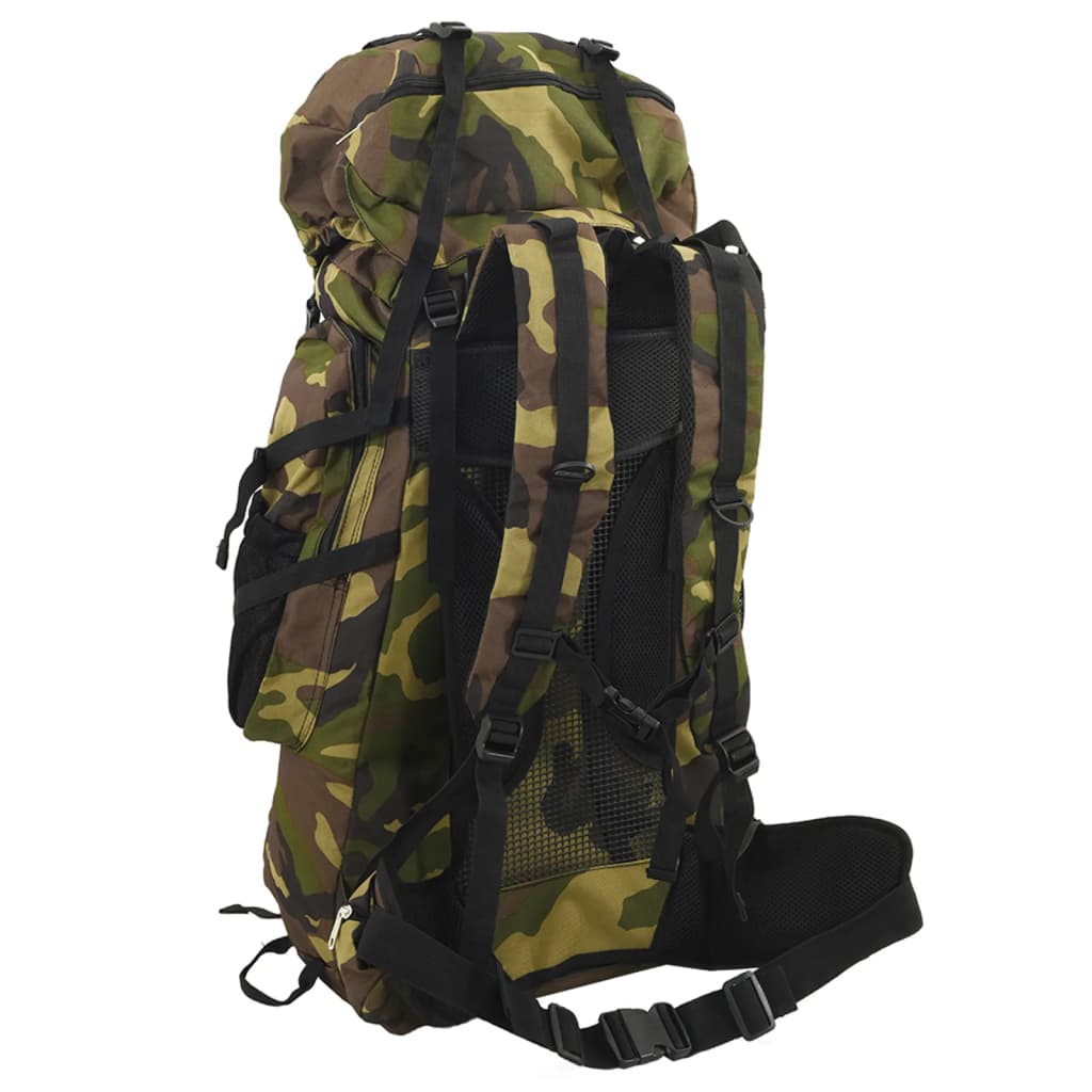 Rucsac de drumeție, verde camuflaj, 60 L, țesătură oxford