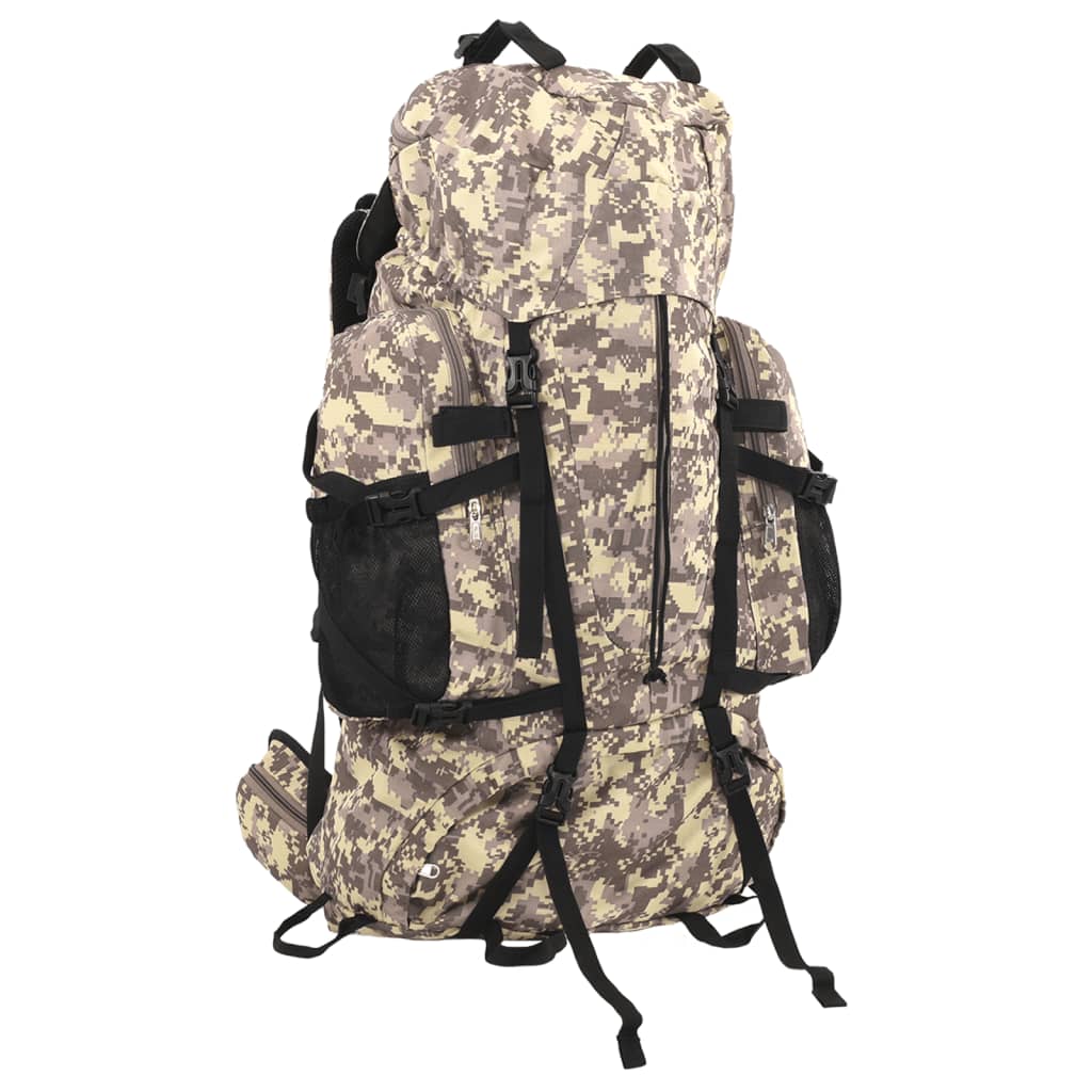 Rucsac de drumeție, camuflaj maro camel, 60 L, țesătură oxford