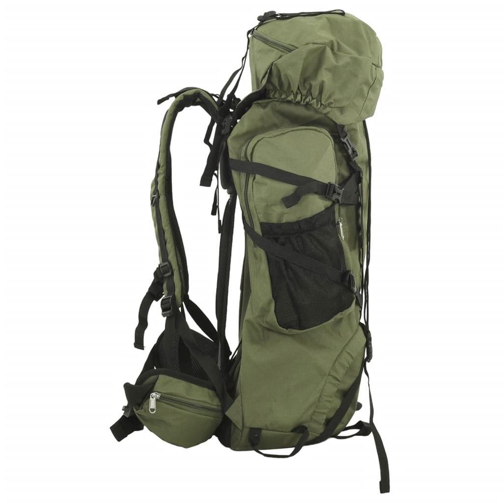 Rucsac de drumeție, verde kaki, 60 L, țesătură oxford