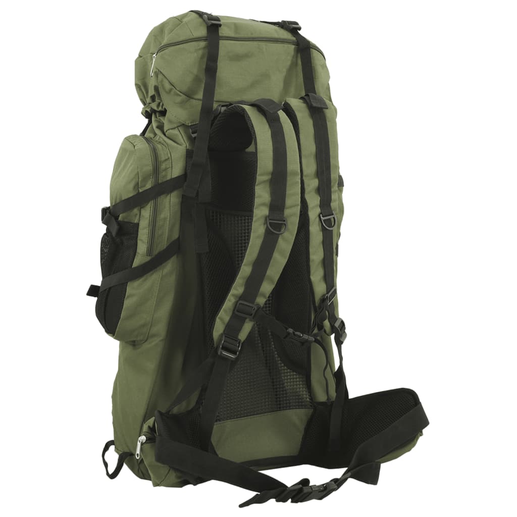 Rucsac de drumeție, verde kaki, 60 L, țesătură oxford