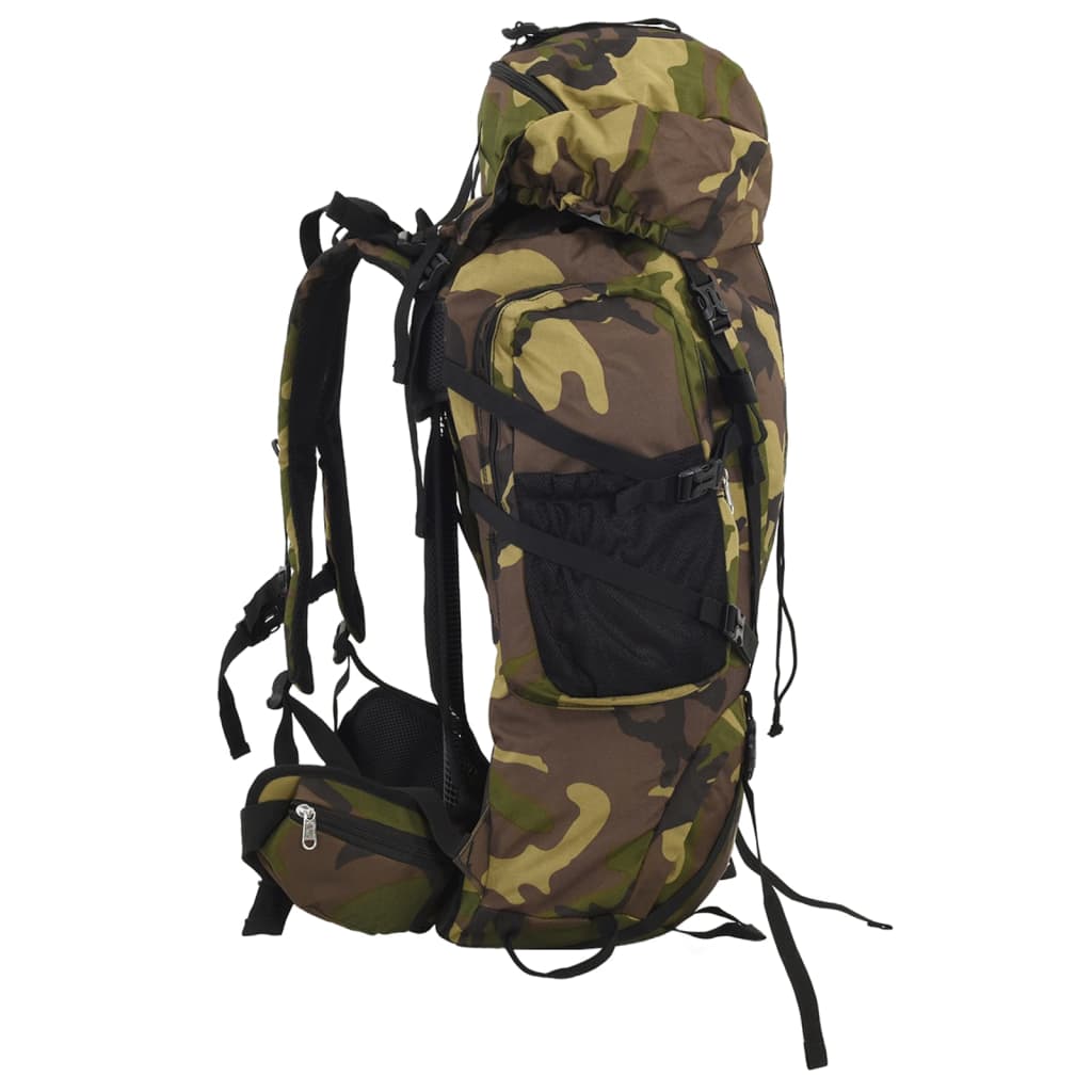 Rucsac de drumeție, verde camuflaj, 80 L, țesătură oxford