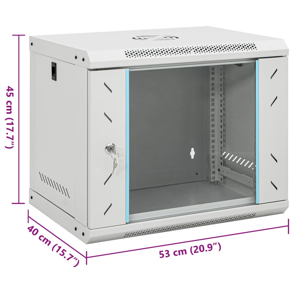 Dulap de server montat pe perete, 9U, 19" IP20, 53x40x45 cm