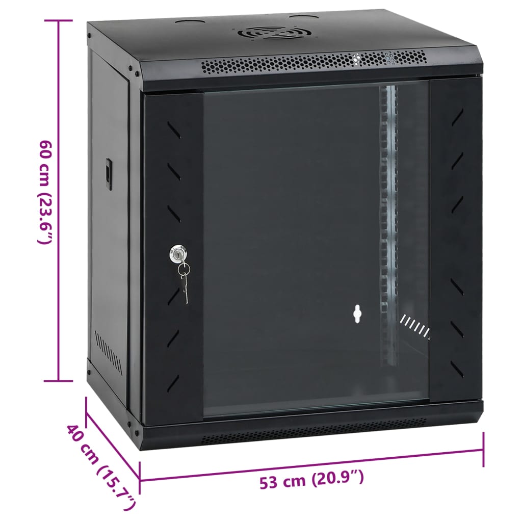 Dulap de server montat pe perete, 12U, 19" IP20, 53x40x60 cm