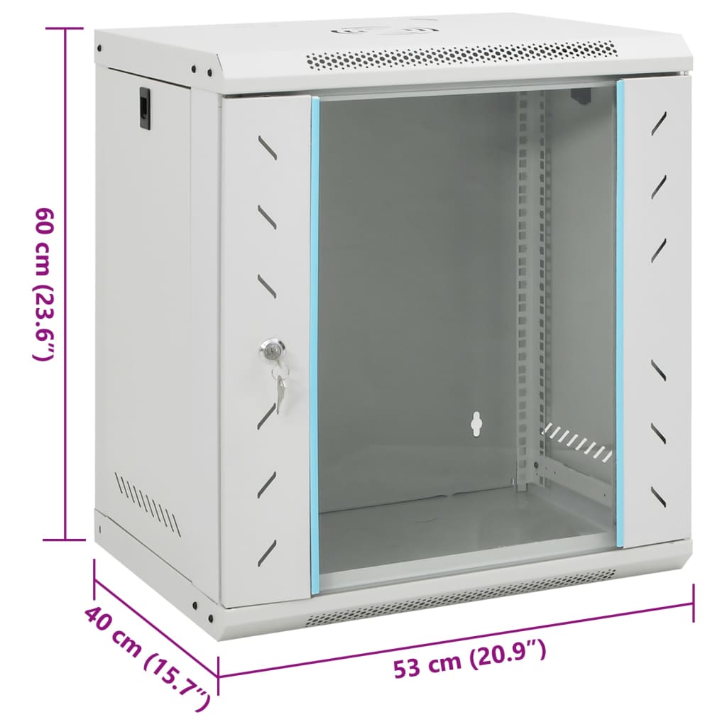 Dulap de server montat pe perete, 12U, 19" IP20, 53x40x60 cm