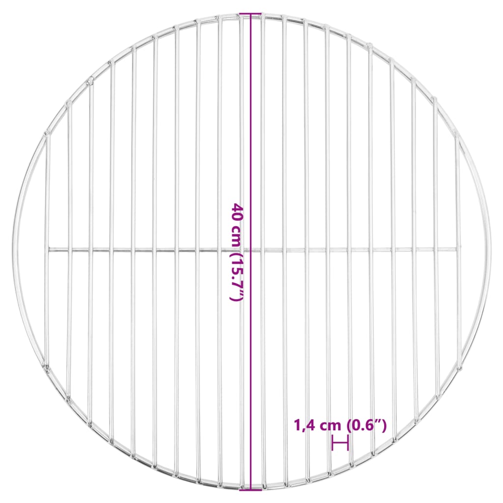 Grill pentru grătar rotund, Ø40 cm, oțel inoxidabil 304