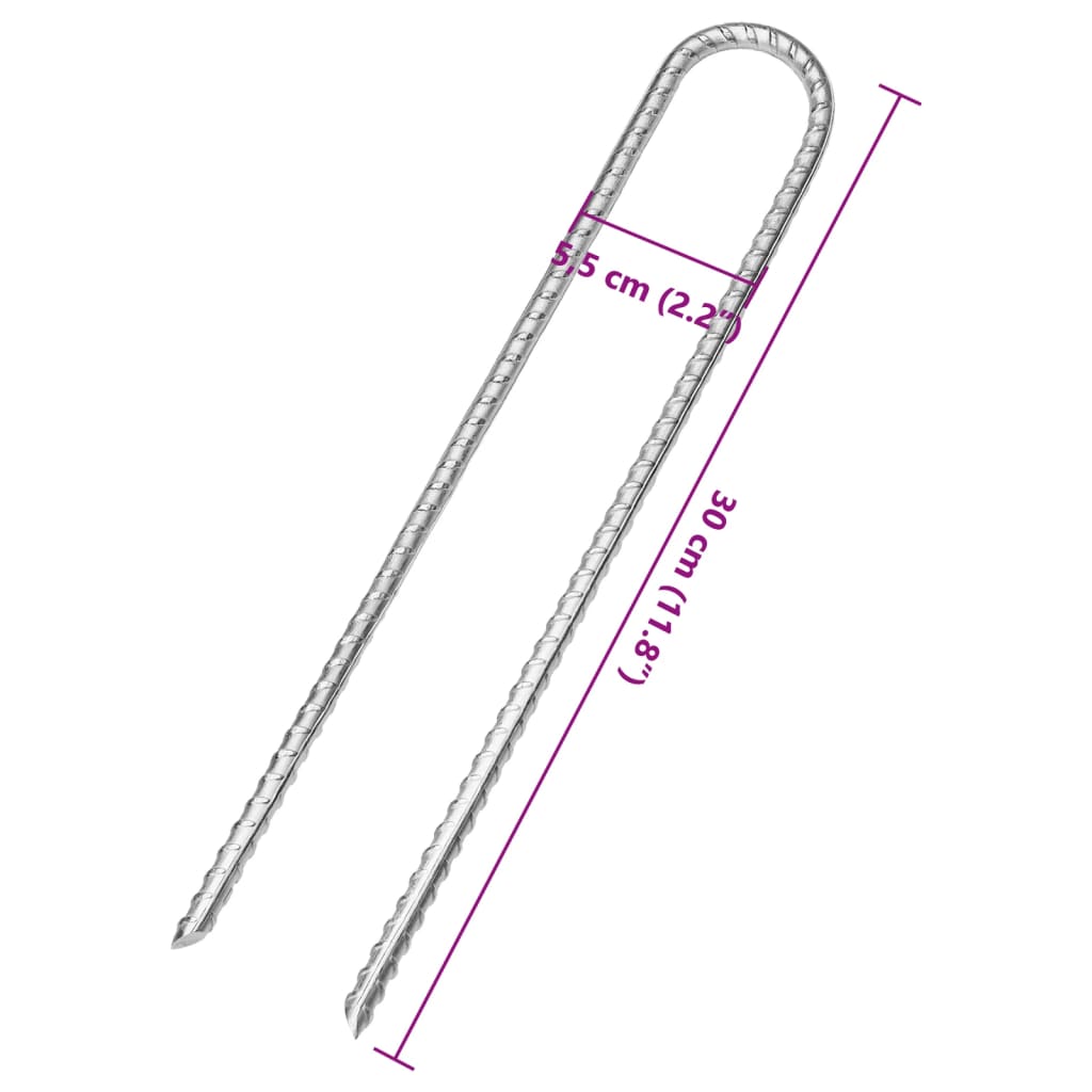 Țăruși de cort, 6 buc., 30 cm, Ø7 mm, oțel galvanizat