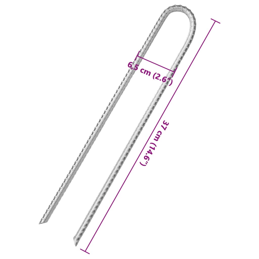 Țăruși de cort, 12 buc., 37 cm, Ø10 mm, oțel galvanizat