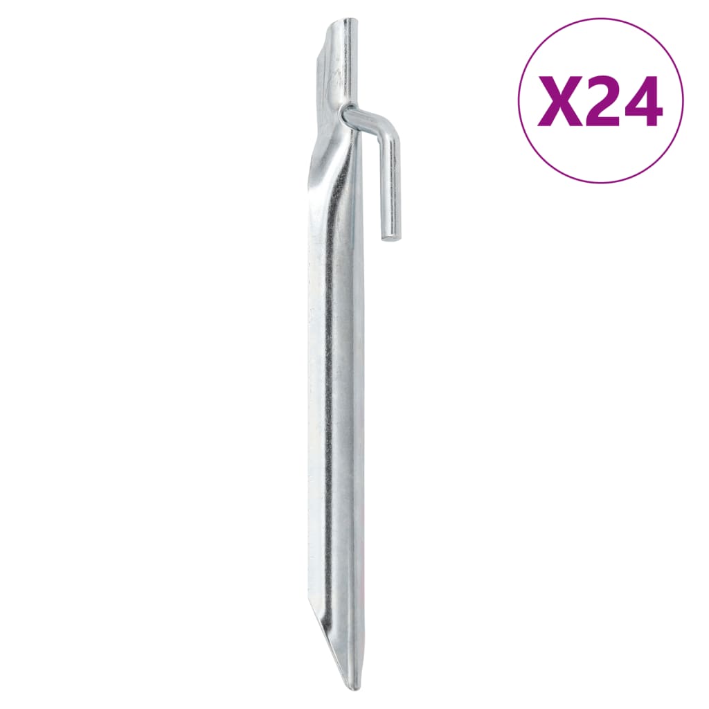 Țăruși de cort 24 buc., formă V, 17 cm, Ø20 mm, oțel galvanizat