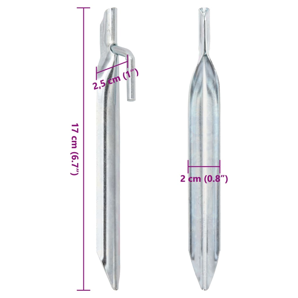 Țăruși de cort 24 buc., formă V, 17 cm, Ø20 mm, oțel galvanizat