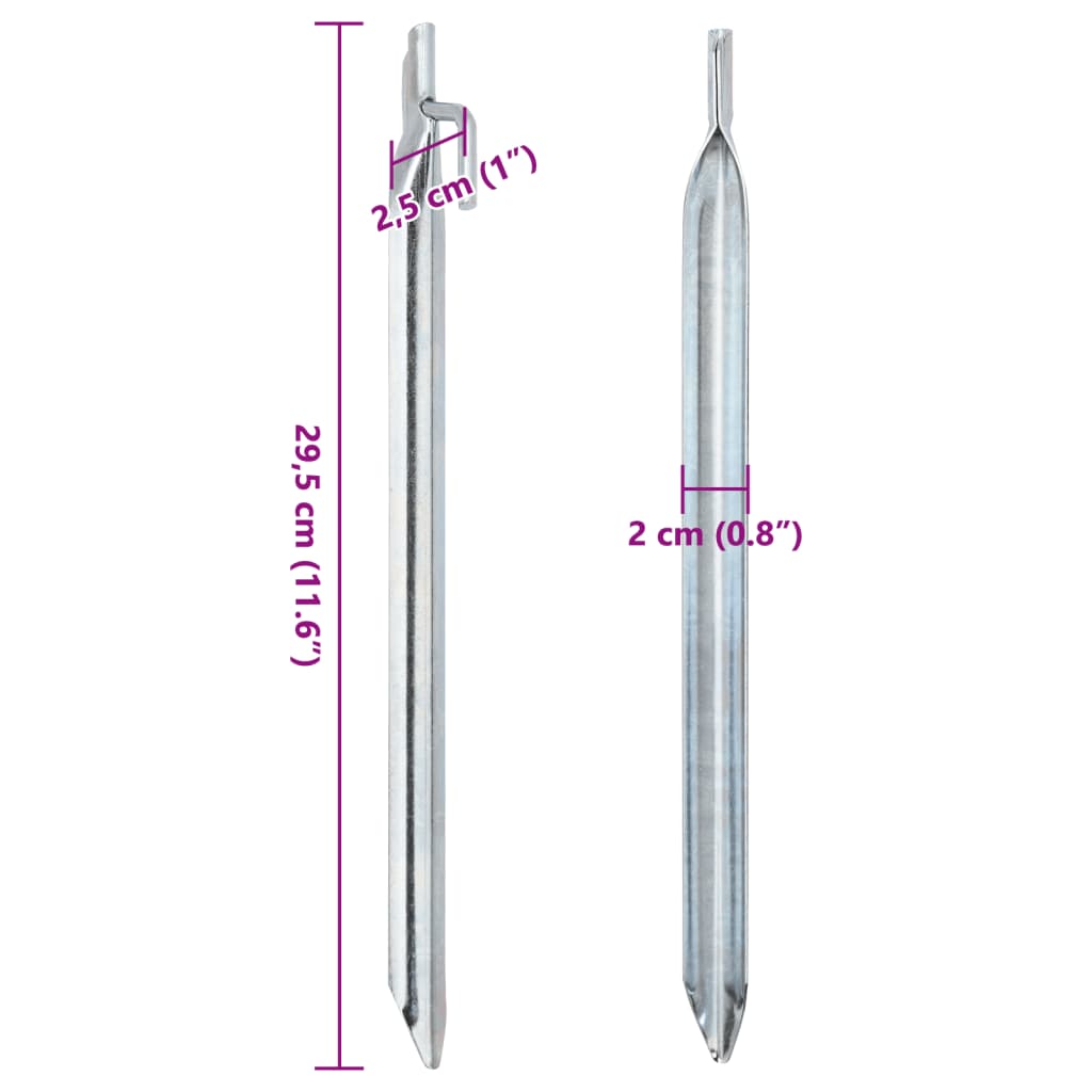 Țăruși de cort 24 buc. formă V 29,5 cm Ø20 mm oțel galvanizat