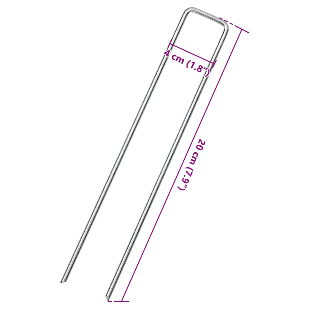 Țăruși de pământ în formă de U 25 buc. 20x4 cm oțel galvanizat