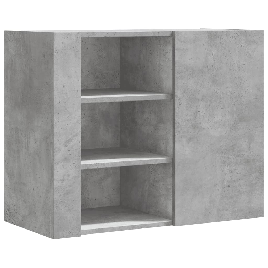 Dulap de perete, gri beton, 75x35x60 cm, lemn prelucrat