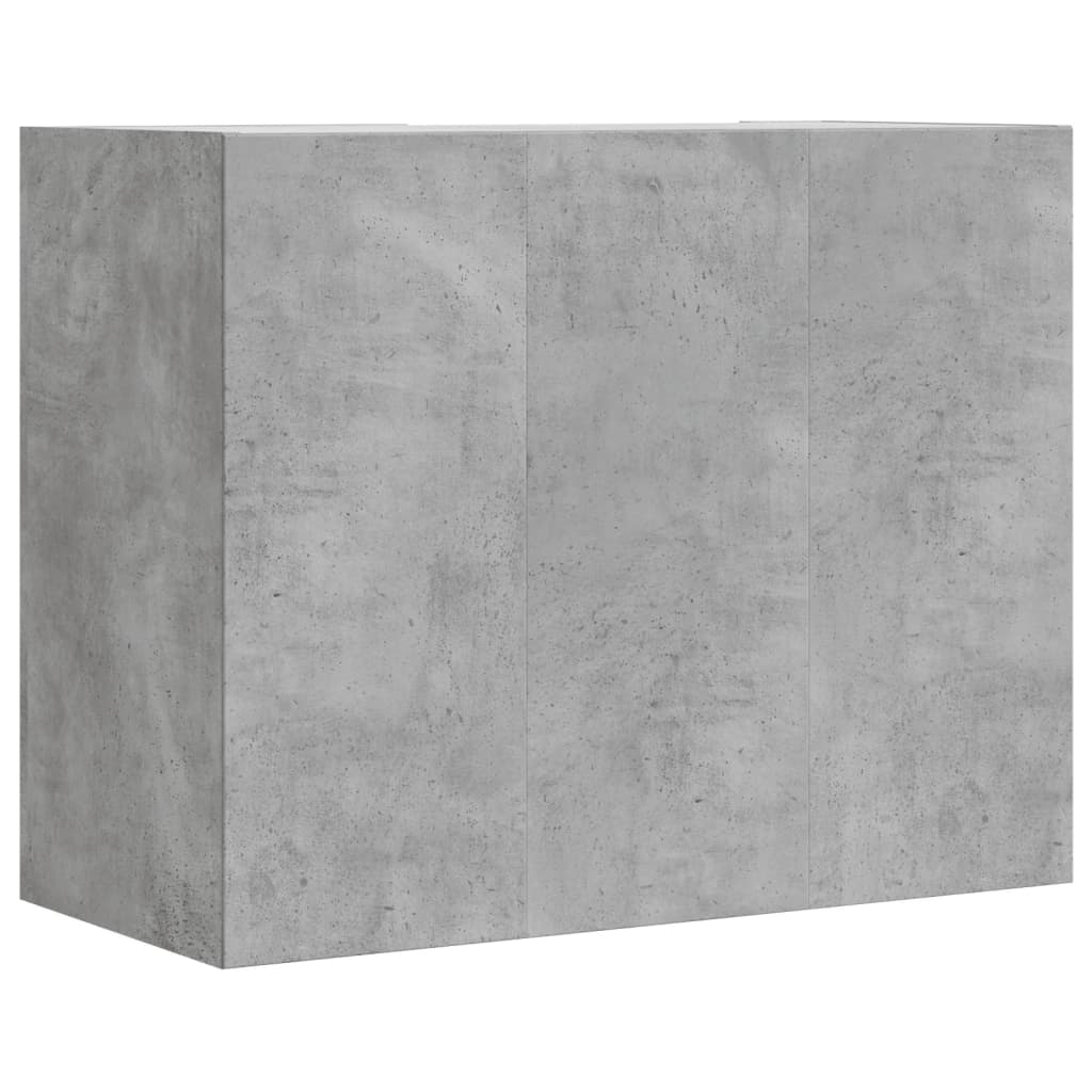 Dulap de perete, gri beton, 75x35x60 cm, lemn prelucrat